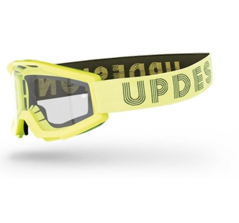 Maschera Off Road UP DESIGN Dynamite Giallo lente Trasparente
