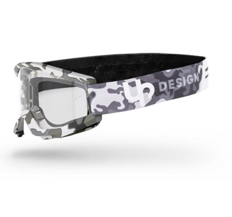 Maschera Off Road UP DESIGN Dynamite Nero Camo Lente Trasparente