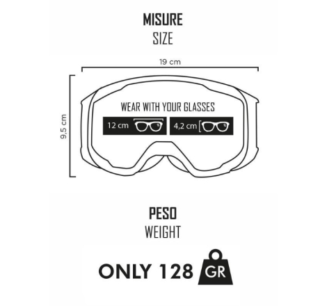 Maschera Off Road Ethen OTG06 Rosso Nero Lente Specchio Rossa