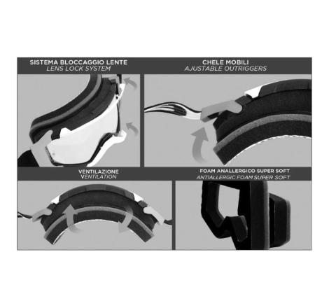 Maschera Off Road Ethen 05R Primis Nero Bianco