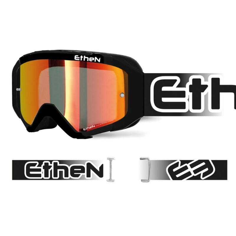 Maschera Off Road Ethen Madium 05R Primis Nero Lente specchio rossa