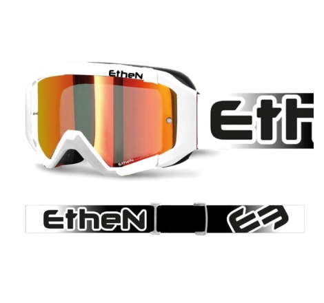 Maschera Off Road Ethen Madium 05R Primis Bianco Lente specchio rossa