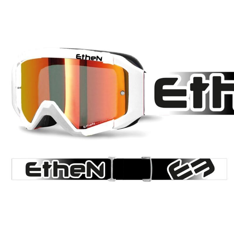 Maschera Off Road Ethen Madium 05R Primis Bianco Lente specchio rossa