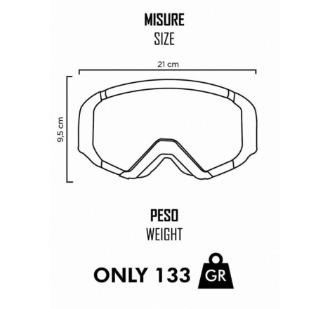 Maschera Off Road Ethen Madium 05R Primis Bianco Lente specchio rossa