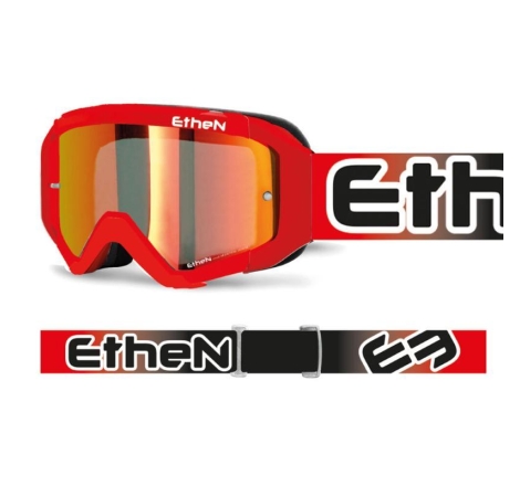 Maschera Off Road Ethen Madium 05R Primis Rosso Lente specchio rossa