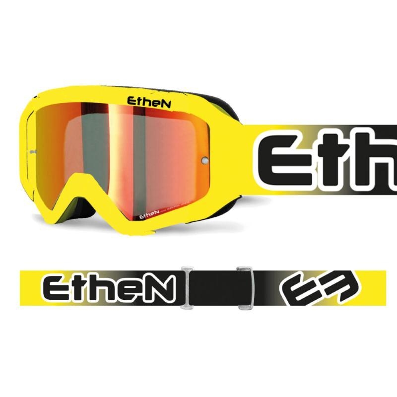Maschera Off Road Ethen Madium 05R Primis Giallo Lente specchio rossa