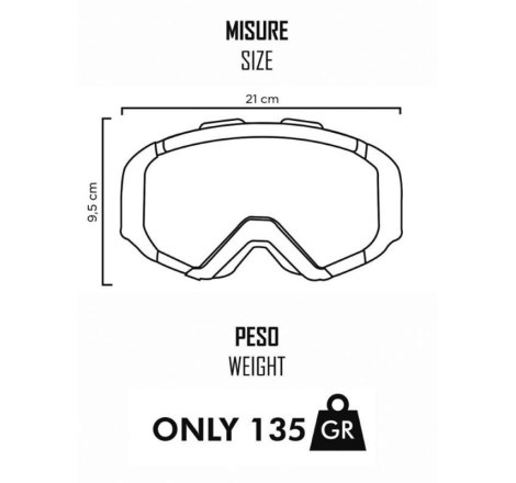 Maschera Off Road Ethen MX05R Bianco Nero Lente Specchio Oro e Lente Trasparente inclusa