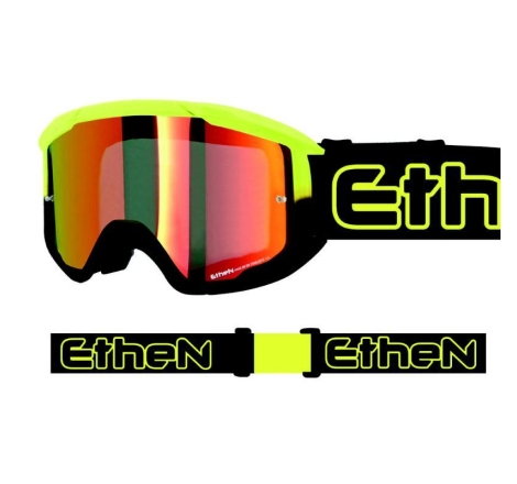 Maschera Off Road Ethen OTG06 Giallo Nero Lente Specchio Rossa