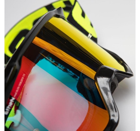 Maschera Off Road Ethen OTG06 Giallo Nero Lente Specchio Rossa