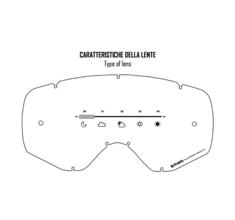 Maschera Off Road Ethen 06OTG Basic Giallo Fluo Lente trasparente