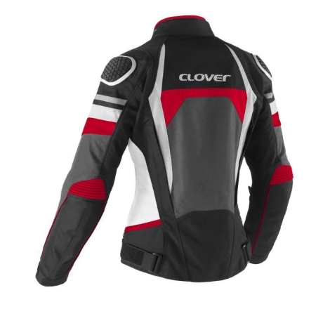 Giubbino Moto in Tessuto Clover Airblade 5 Donna Bianco Rosso