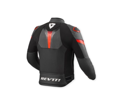 Giubbino moto Rev'it in pelle Quantum 3 Neo Rosso