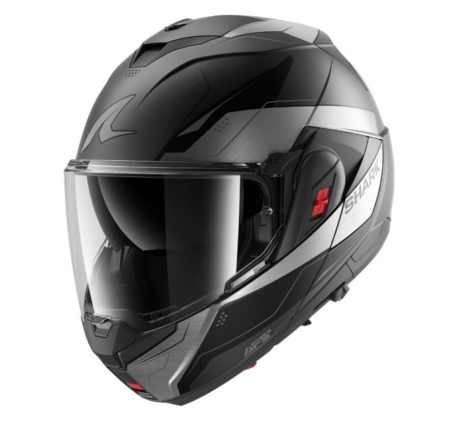 Casco Modulare Shark OXO Mekarium Opaco Antracite Cromo Nero