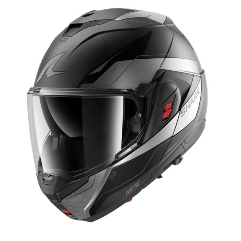Casco Modulare Shark OXO Mekarium Opaco Antracite Cromo Nero