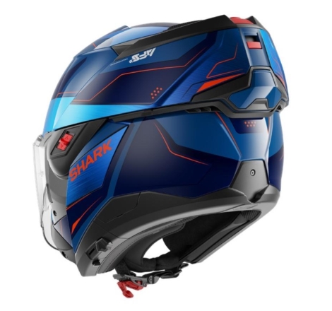 Casco Modulare Shark OXO Mekarium Blu Cromo Arancione