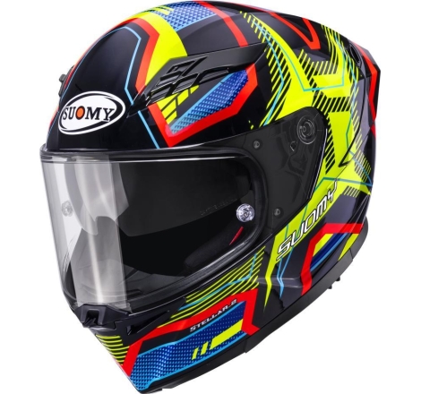 Casco integrale Suomy Stellar 2 Blackstar Blu Giallo