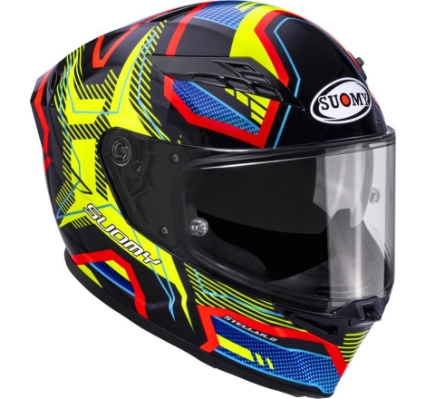 Casco integrale Suomy Stellar 2 Blackstar Blu Giallo