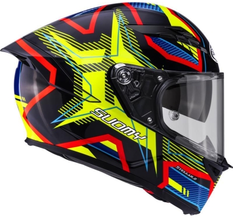 Casco integrale Suomy Stellar 2 Blackstar Blu Giallo