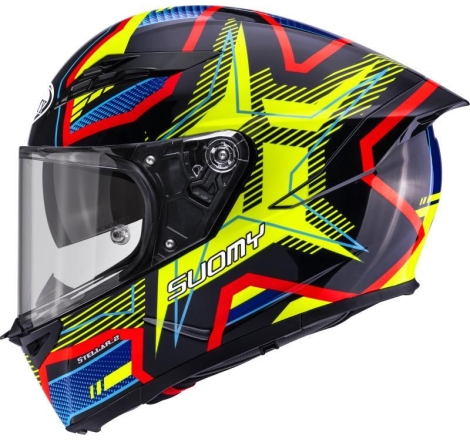 Casco integrale Suomy Stellar 2 Blackstar Blu Giallo