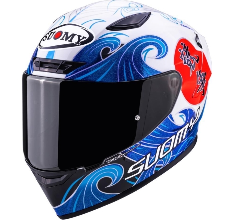 Casco integrale Suomy Track-1 Waves Bianco
