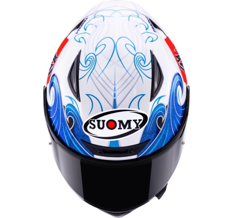 Casco integrale Suomy Track-1 Waves Bianco