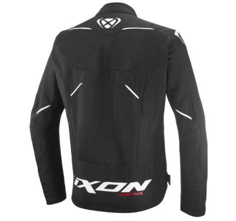 Giubbino moto in tessuto Ixon IONIX Nero Bianco