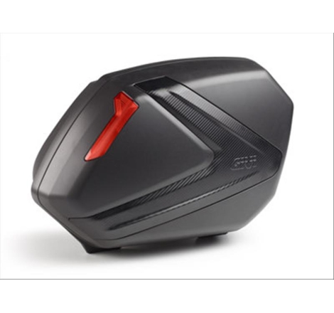 Valigie Laterali Givi V37NN Monokey Side 37 Litri con Cover Look Carbon e Catadiottri Rossi