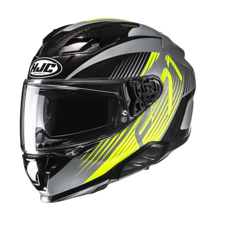 Casco Integrale Hjc F71 CATOS Nero Grigio Giallo