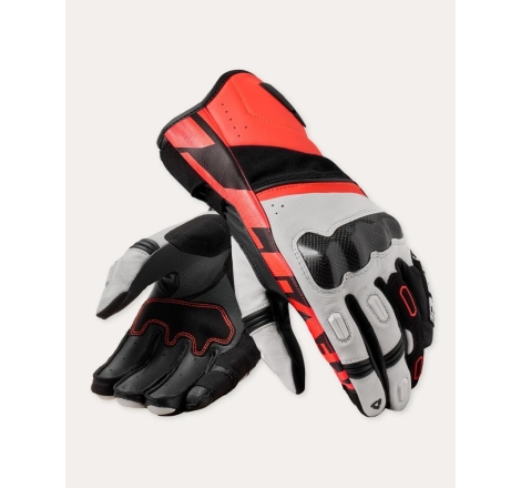 Guanti Moto Tessuto Rev'it RSR 5 Bianco Neon Rosso