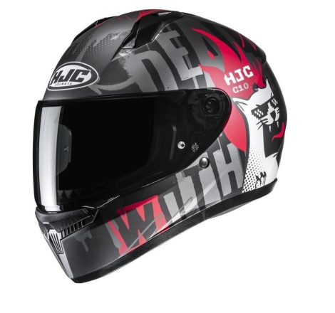 Casco Integrale Hjc C10 FOP Nero Grigio Rosso Opaco
