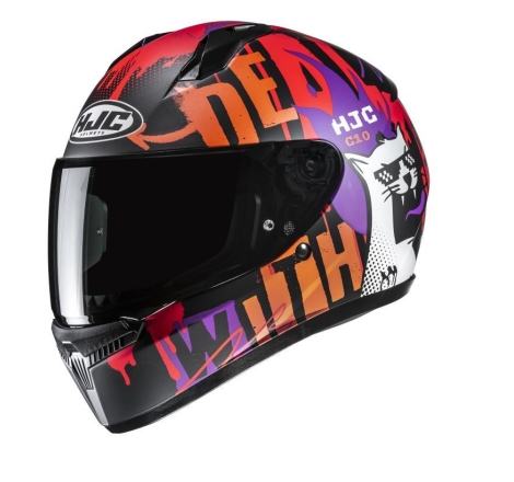 Casco Integrale Hjc C10 FOP Nero Rosso Arancio Opaco