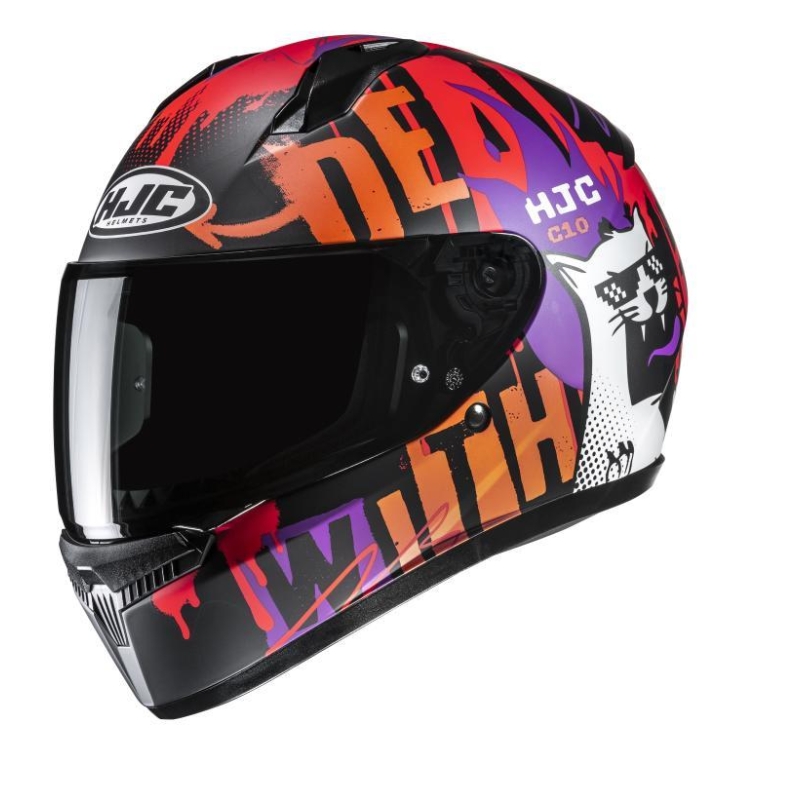 Casco Integrale Hjc C10 FOP Nero Rosso Arancio Opaco