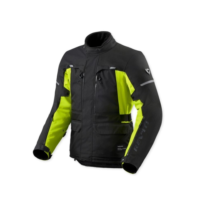 Giacca moto in tessuto Rev'it Outback 5 H2O Argento Nero Giallo Neon