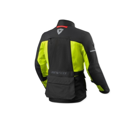 Giacca moto in tessuto Rev'it Outback 5 H2O Argento Nero Giallo Neon