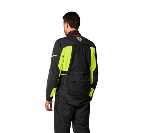 Giacca moto in tessuto Rev'it Outback 5 H2O Argento Nero Giallo Neon