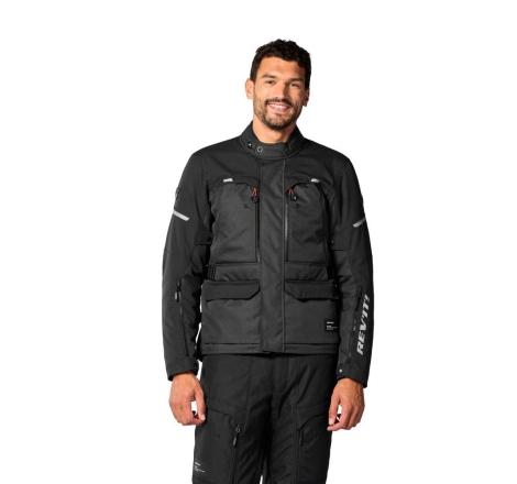 Giacca moto in tessuto Rev'it Outback 5 H2O Antracite Nero