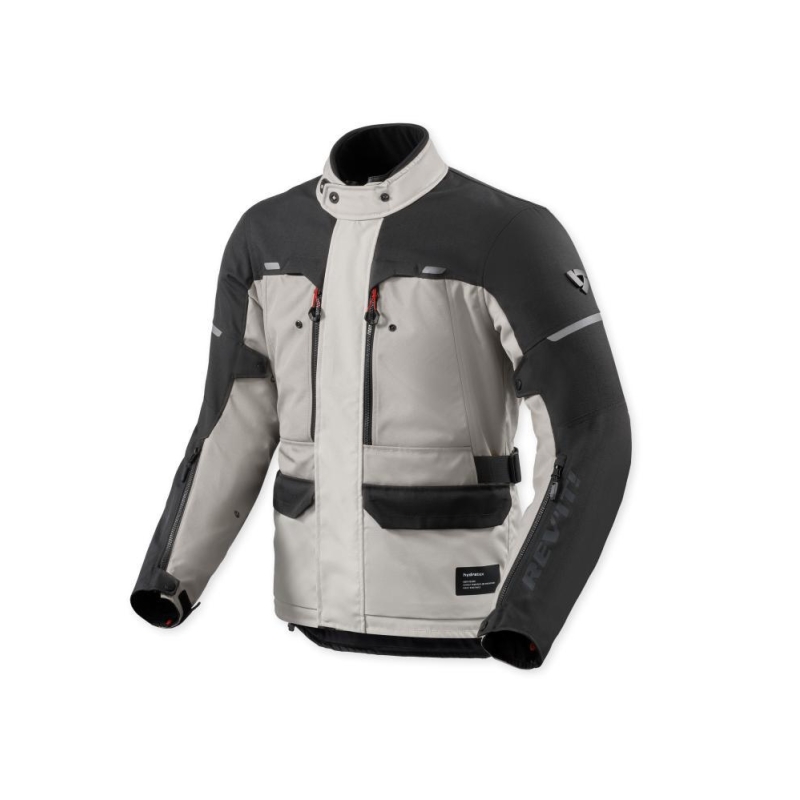 Giacca moto in tessuto Rev'it Outback 5 H2O Argento Nero