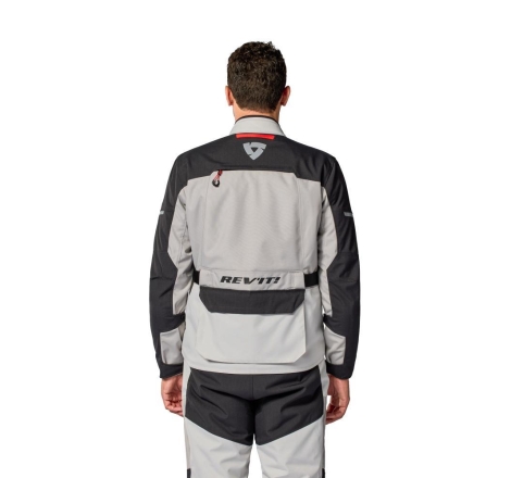 Giacca moto in tessuto Rev'it Outback 5 H2O Argento Nero