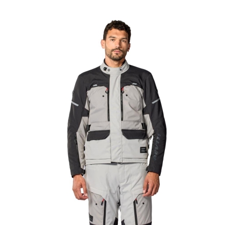 Giacca moto in tessuto Rev'it Outback 5 H2O Argento Nero