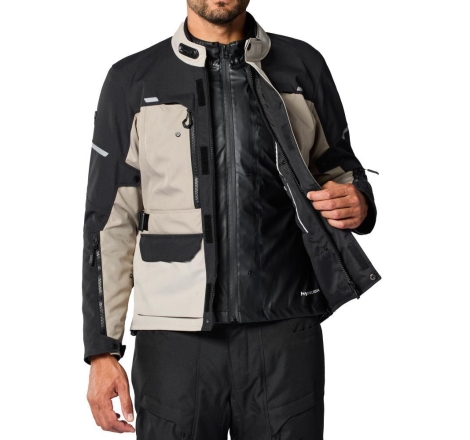 Giacca moto in tessuto Rev'it Outback 5 H2O Sabbia Nero