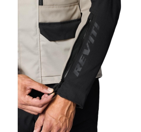 Giacca moto in tessuto Rev'it Outback 5 H2O Sabbia Nero