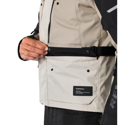 Giacca moto in tessuto Rev'it Outback 5 H2O Sabbia Nero