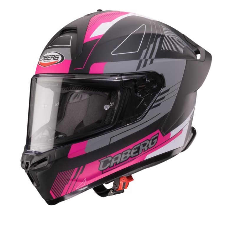 Casco Integrale Caberg Roxter Colt Nero Fuchsia Bianco Opaco