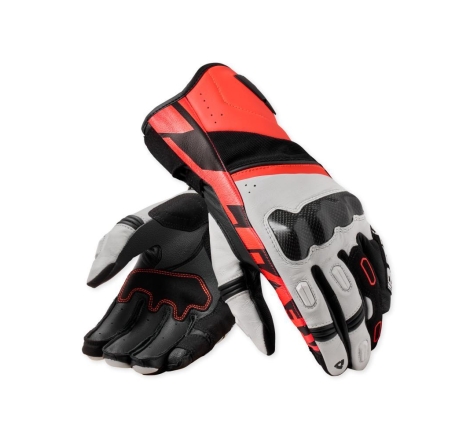 Guanti Moto Tessuto Rev'it RSR 5 Bianco Neon Rosso