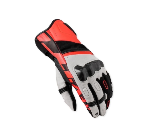 Guanti Moto Tessuto Rev'it RSR 5 Bianco Neon Rosso