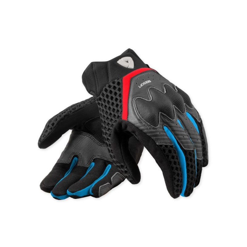 Guanti Moto Tessuto Rev'it Veloz Rosso Blu