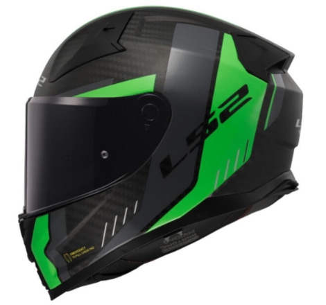 Casco Integrale LS2 FF811 Vector II Grid Carbonio Verde Fluo Opaco