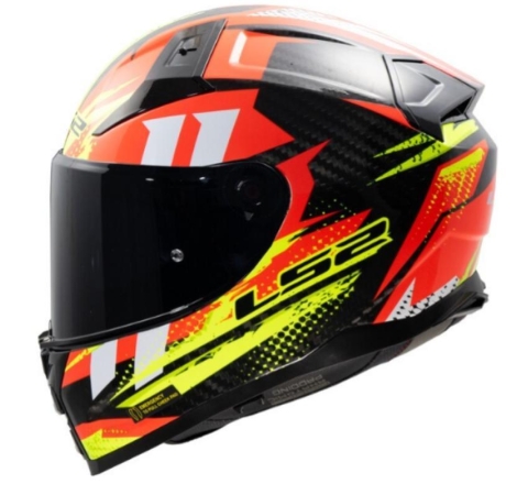 Casco Integrale LS2 FF811 Vector II Tantic Carbonio Rosso H-V Giallo Lucido