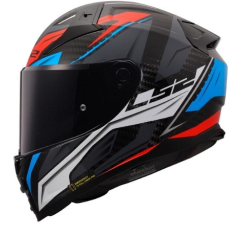 Casco Integrale LS2 FF811 Vector II Savage Carbonio Bianco Rosso Blu Lucido