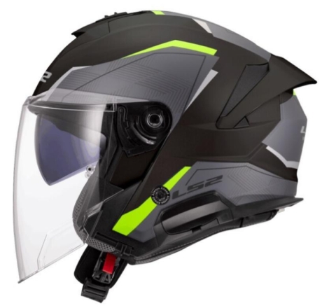 Casco Jet Ls2 OF618 Verso II Air Nero H-V Giallo Opaco